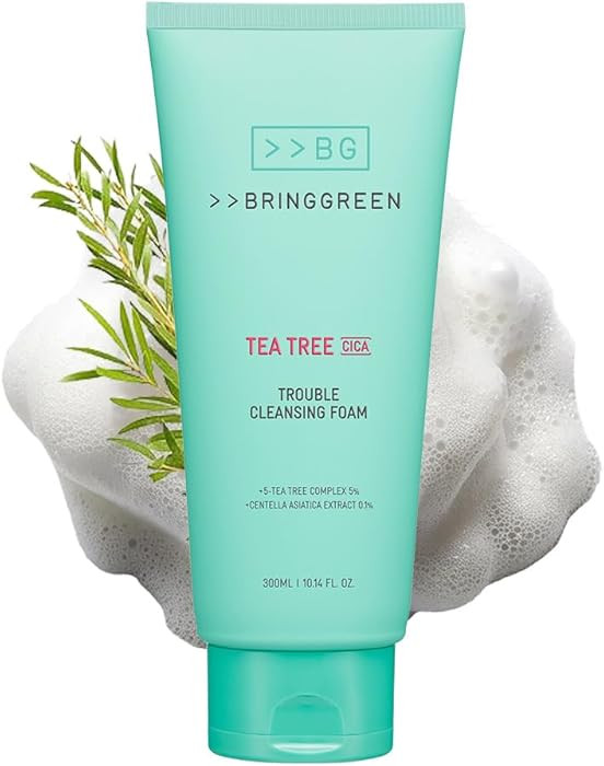 BRING GREEN Tea Tree Cica Trouble Cleansing Foam | Mild Cleanser for Exfoliation, Removes Blackhe... | Amazon (US)