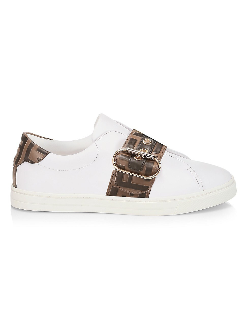 Fendi Women's Logo Strap Leather Sneakers - White - Size 6 | Saks Fifth Avenue