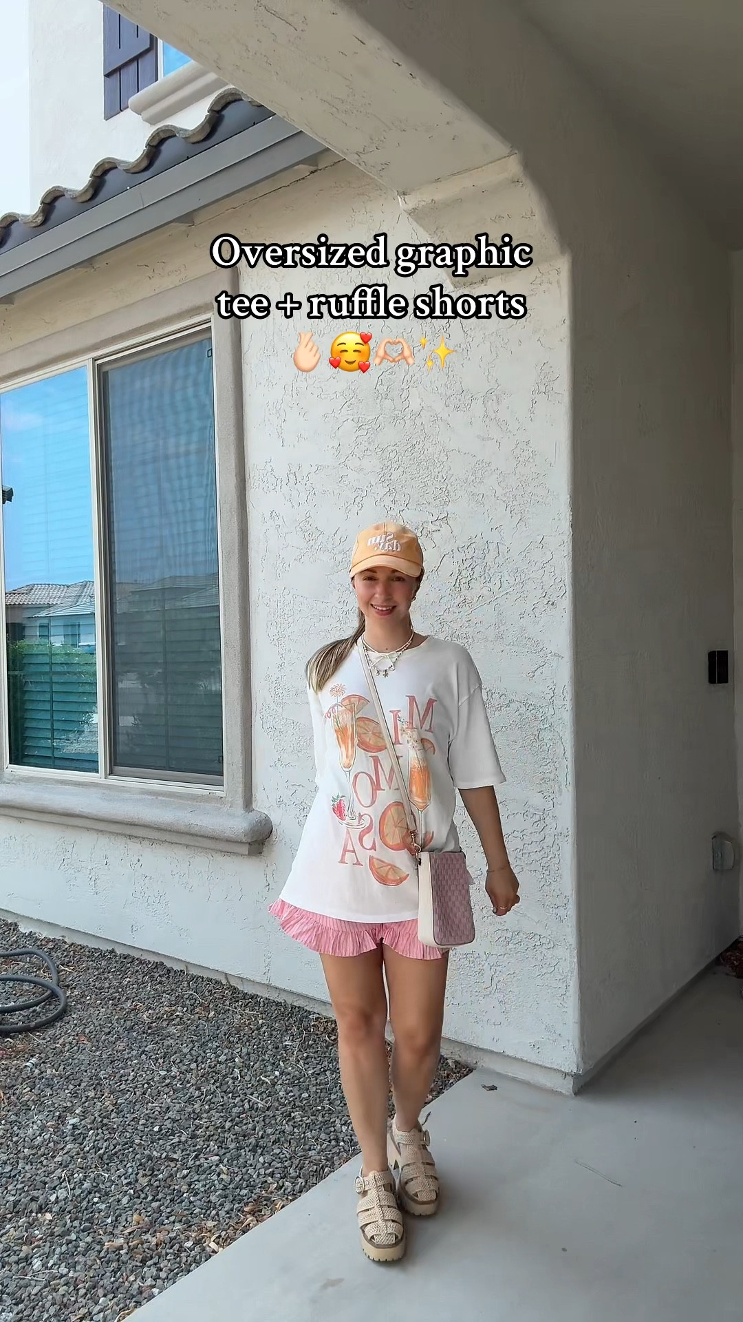 In love with this super SOFT and breathable graphic tee from z supply 🤩 the mimosa motif in pink and orange is so summery and perfect for on the go or brunch looks. The striped ruffle shorts are adorable and layer perfectly. Wearing size small shorts, size up one if in between sizes. All my gold jewelry, beaded cooker too! Wearing size 5 gold honeycomb ring. My fisherman sandals and currently out of stock but sharing a studded version that is equally adorable 😍


#LTKStyleTip #LTKShoeCrush #LTKPetite