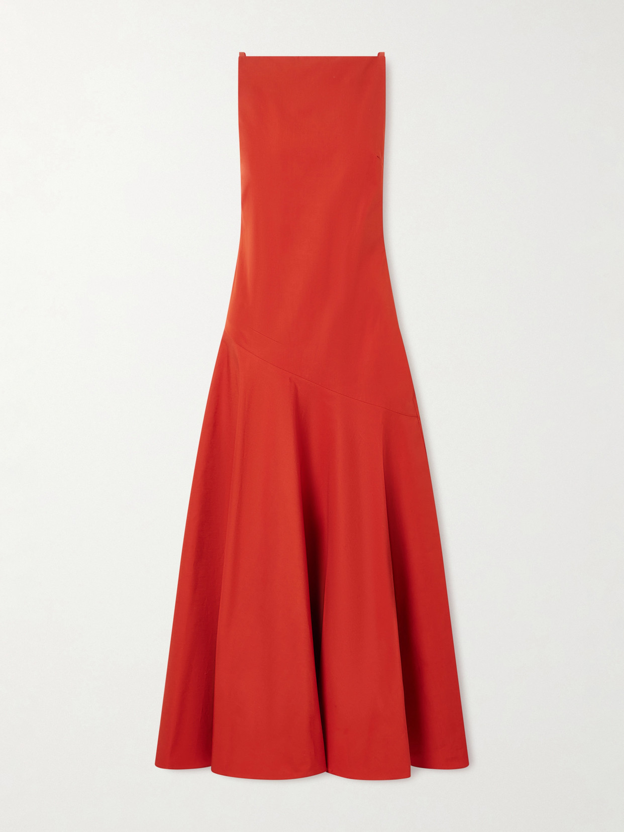Adam Lippes - Ren Cotton-poplin Midi Dress - Red | NET-A-PORTER (US)