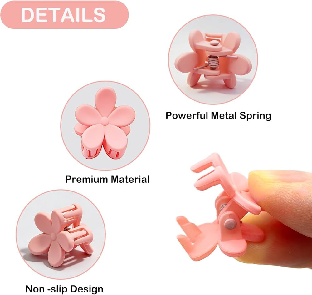 100Pcs Mini Flower Hair Clips for Kids, Cute Mini Claw Clips Hair Pins Barrettes Colorful Toddler... | Amazon (US)