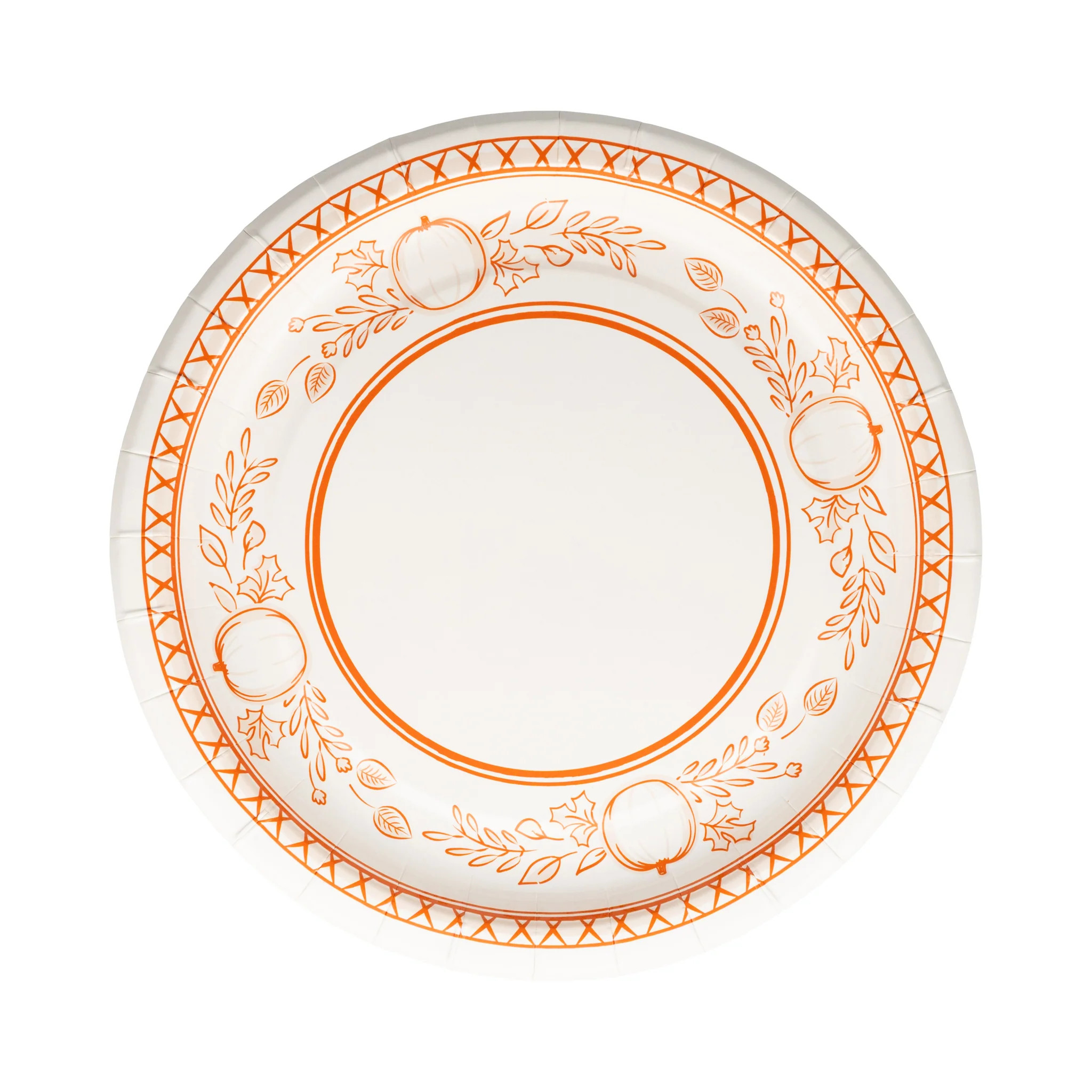 Falloween Pumpkin Round Dessert 8" Paper Plate | My Mind's Eye