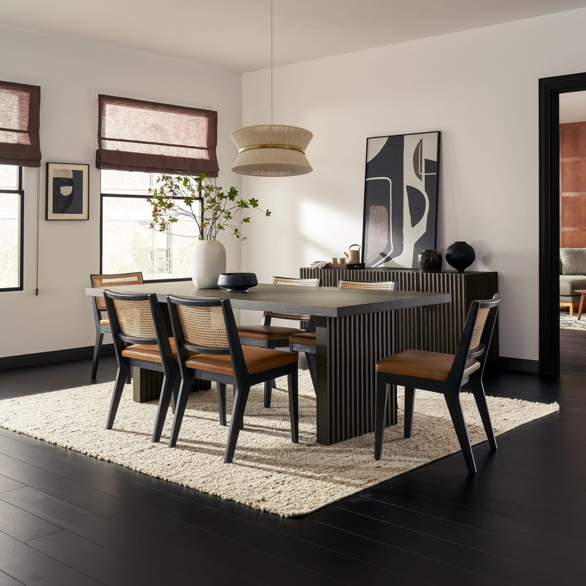 Sloane Dining Table by Castlery, Multi Color, Top Grain Leather | Castlery US