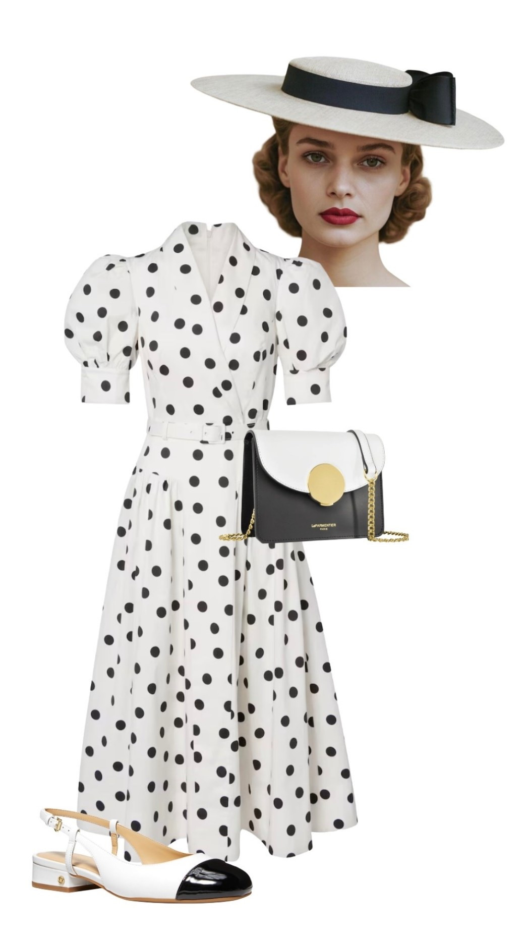 Dressing for Royal Ascot - as easy as 1,2,3 🖤🤍🖤

Hat - AndTheyLovedHats at Etsy

Polka Dot Dress - Rebecca Vallance at MyTheresa

Color Block Mini Bag -  Le Parmentier at Wolf & Badger

Slingbacks - Michael Kors

#LTKSpring

#LTKootd #LTKSeasonal