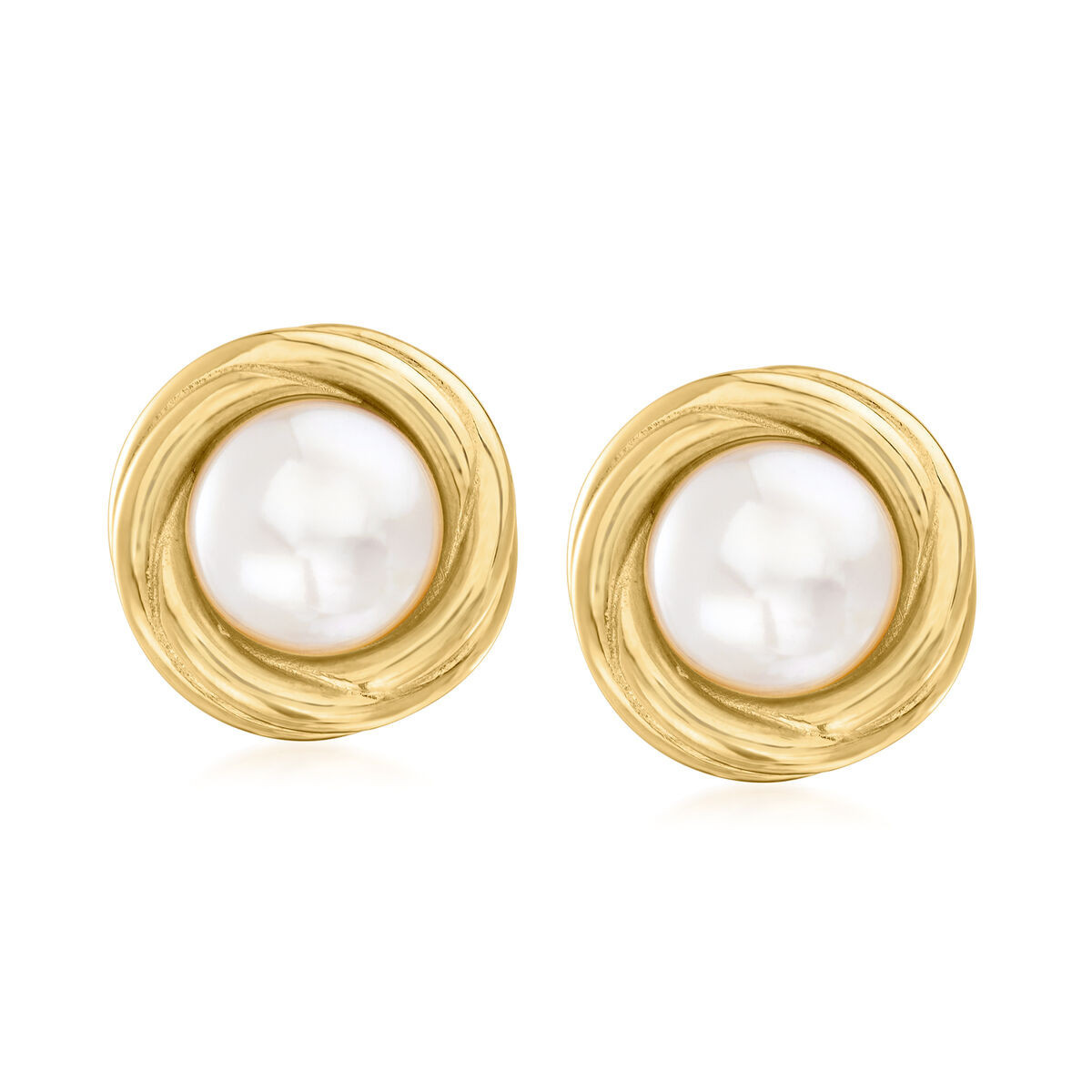 8-8.5mm Cultured Pearl Love Knot Clip-On Earrings in 18kt Gold Over Sterling | Ross-Simons