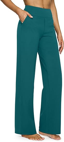 G4Free Yoga Pants Women Wide Leg Pants with Pockets High Waist Stretch Dress Casual Sweatpants Pe... | Amazon (US)