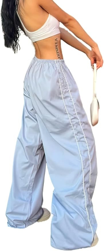 XPONNI Women's Baggy Y2K Parachute Pants | Amazon (US)