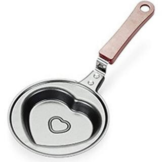 Omelette Pans 1-Piece Black Iron Heart Shape Nonstick Mini Frying Pan for Eggs Cakes Breads Induction | The Home Depot