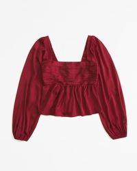 Emerson Satin Long-Sleeve Top | Abercrombie & Fitch (US)
