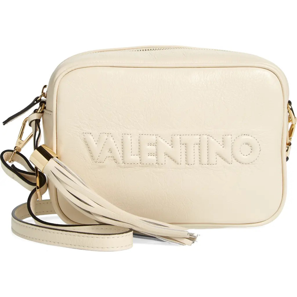VALENTINO BY MARIO VALENTINO Mia Embossed Leather Crossbody Bag in Warm Milk at Nordstrom Rack | Nordstrom Rack