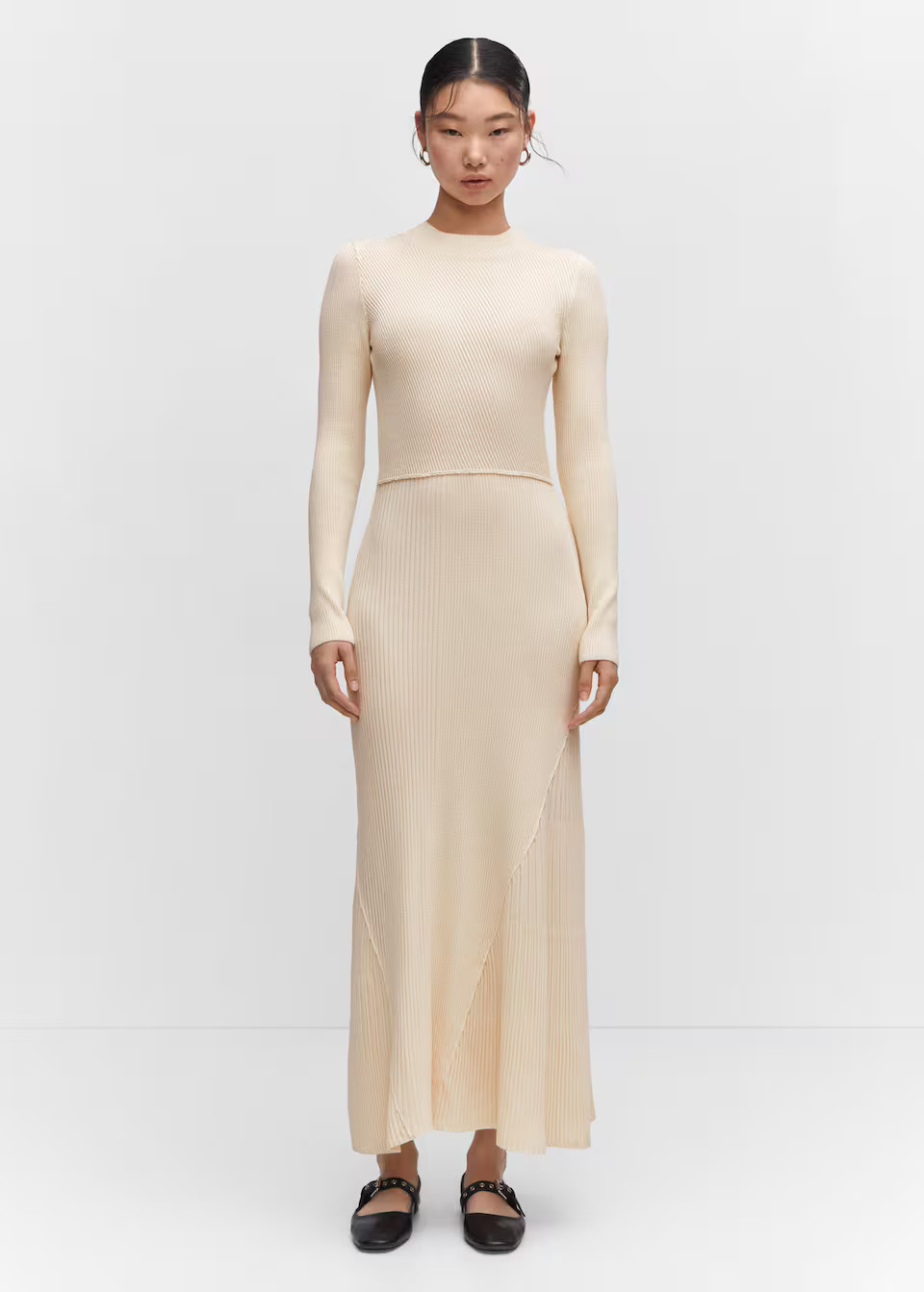 Knitted dress with stitching detail | MANGO (US)