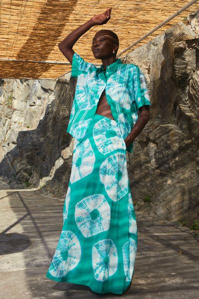 Radial Dye Circle Skirt in Emerald | Bohemian Traders