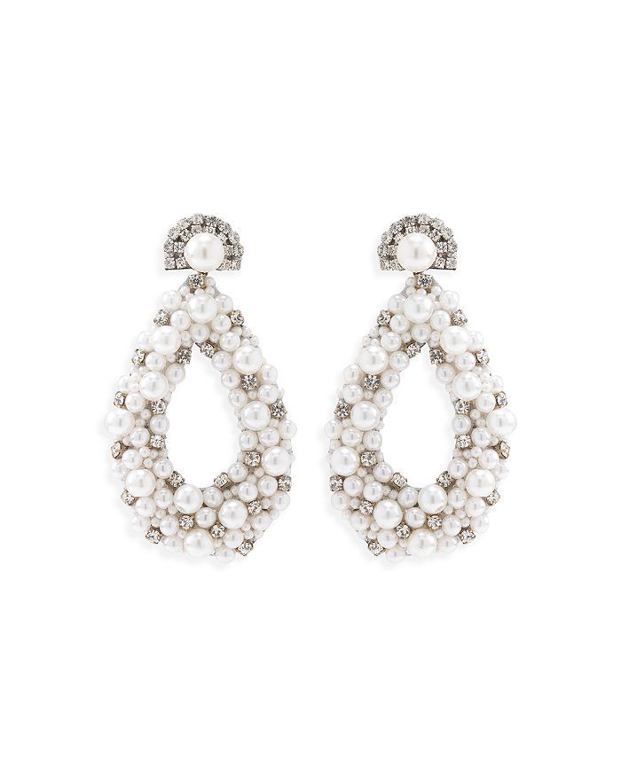 Arabella Pavé & Imitation Pearl Open Drop Earrings | Bloomingdale's (US)