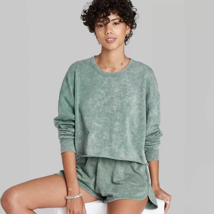 Women's Raw Hem Cropped Sweatshirt - Wild Fable™ | Target