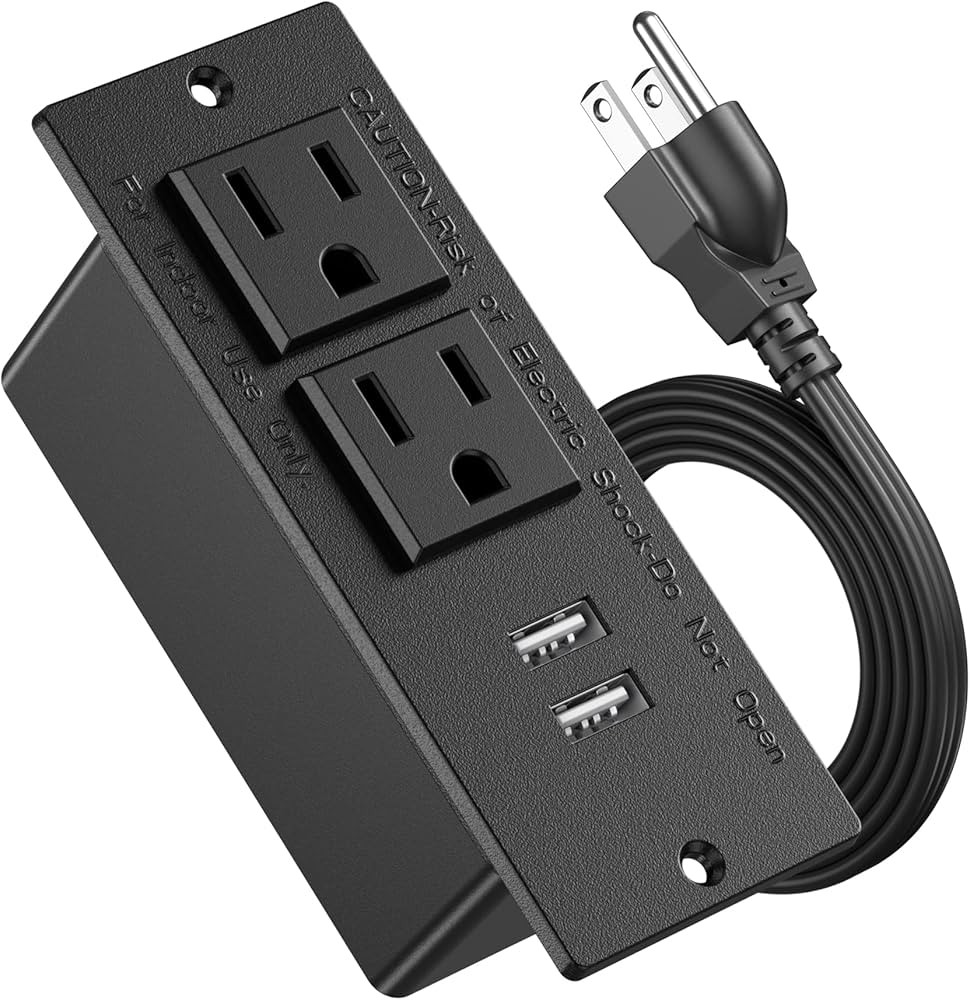 Jgstkcity Conference Recessed Power Strip Socket 9.8Ft Cord,Furniture Flush Mount Charging Statio... | Amazon (US)