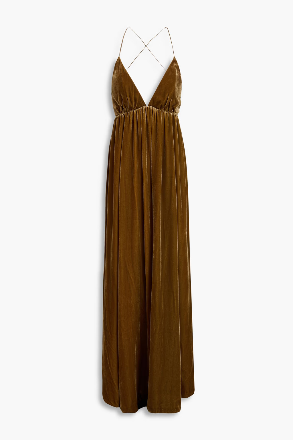Gathered velvet maxi dress | The Outnet (APAC)