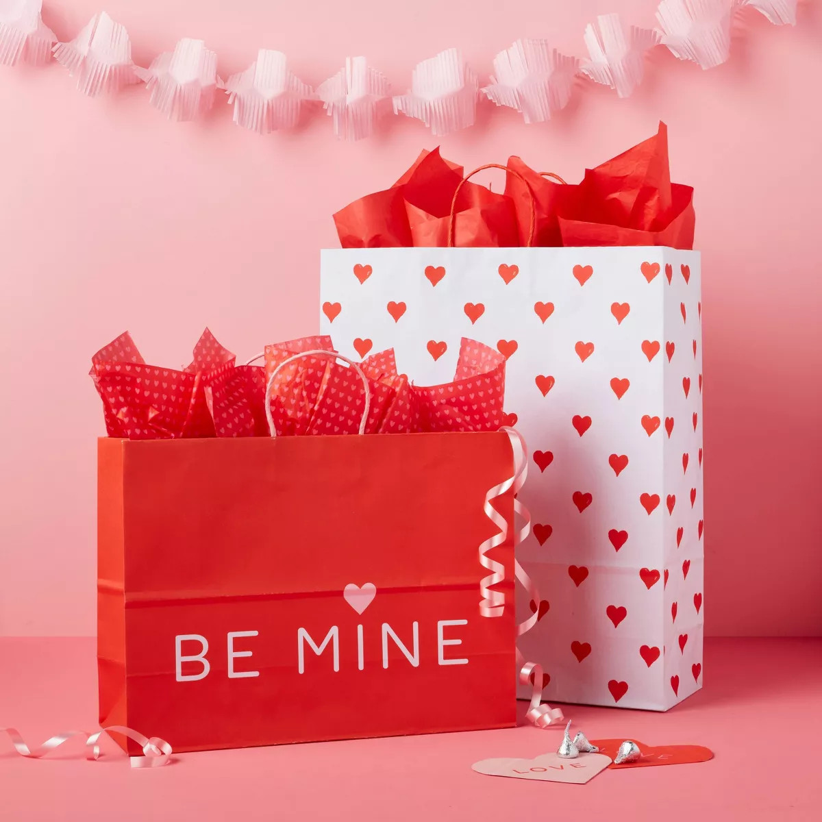 15.75"x12"x0.2 6" XL Valentine's Day Be Mine Gusset Gift Bag - Spritz™ | Target