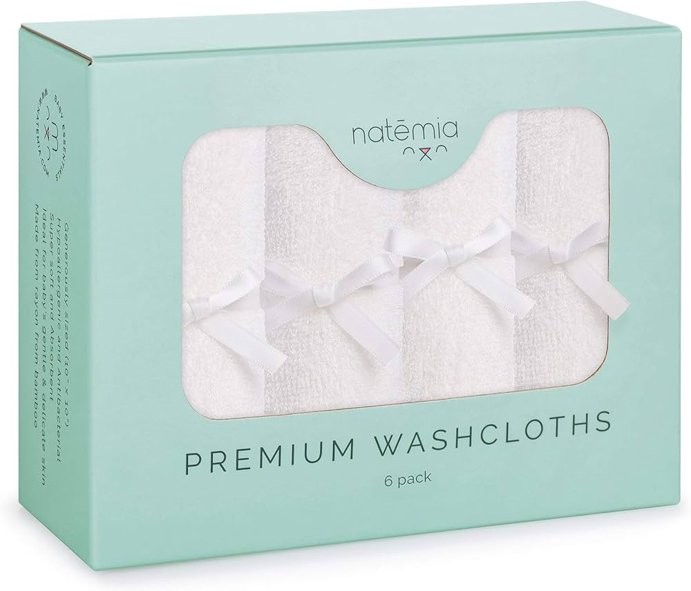 Natemia Baby Washcloths – Extra Soft Baby Bath Towels (6-Pack) Size 10”x 10” – Reusable W... | Amazon (US)