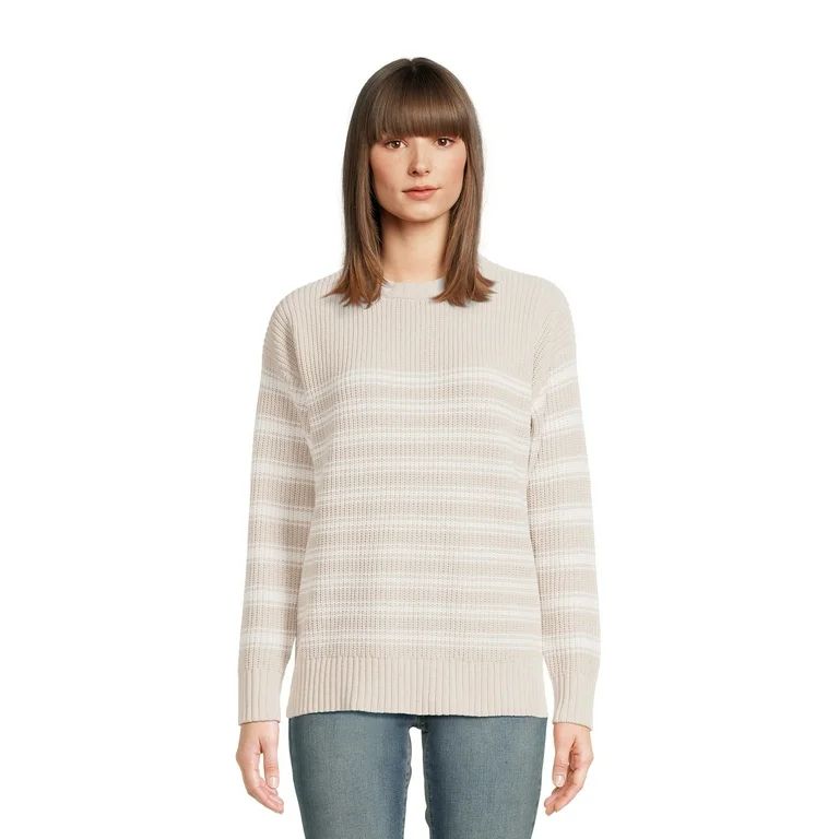 Time and Tru Women's Crewneck Chenille Sweater with Long Sleeves, Midweight, Sizes XS-XXXL | Walmart (US)