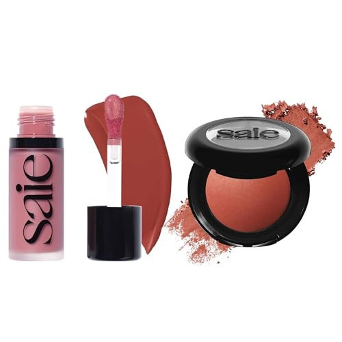 Saie Cheek Flush Duo - Dew Liquid Blush (.40 oz, Spicy), SuperSuede Baked Powder Blush (.01 oz, Ciao) - Layerable, Skin-Nourishing Blushes for a Seamless Radiant Finish | Amazon (US)