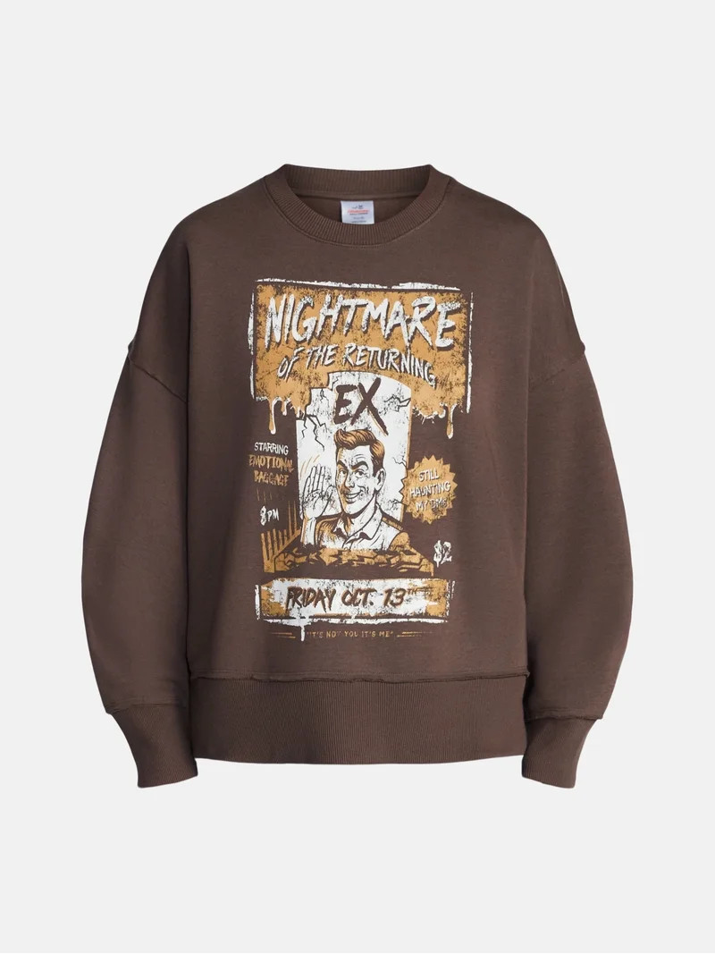 Women's Halloween Nightmare Ex Graphic Fleece from Way to Celebrate, Sizes S-4X | Walmart (US)