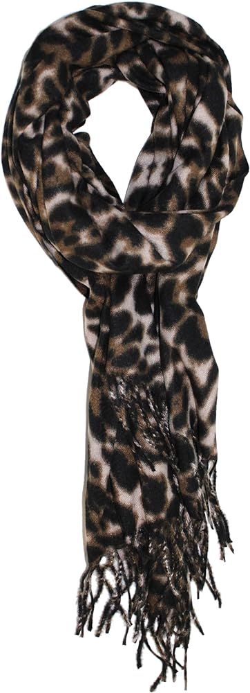 Ted & Jack - Cashmere Feel Camouflage or Leopard Print Fall/Winter Scarf in Cozy Brown Fleece | Amazon (US)