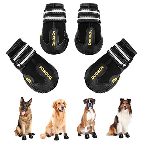 DcOaGt Dog Shoes for Large Dogs XXL, Waterproof Dog Boots with Anti-Slip Sole Breathable Reflective Paw Protectors Booties for Hot Pavement Summer Winter Snow Hiking Walking 4PCS(Size 9) | Amazon (US)