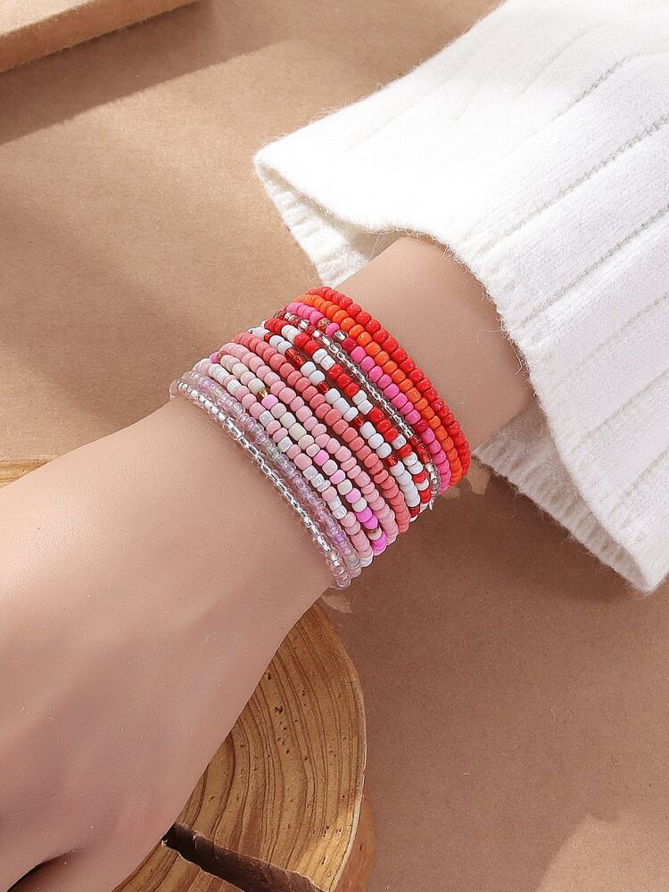 12st kleurrijke kralen armband | SHEIN