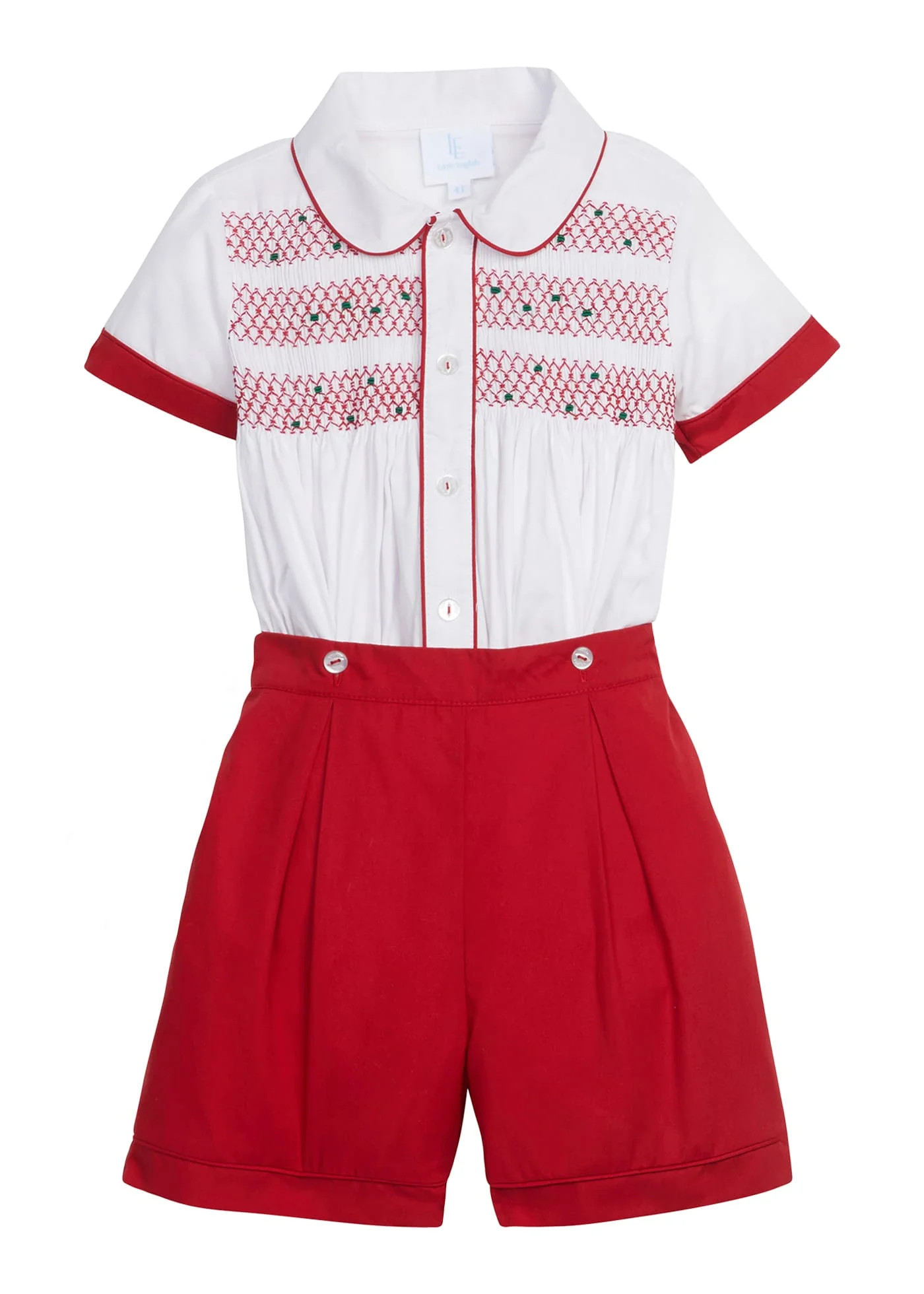 Boys Graham Shorts Set in Red | Little English
