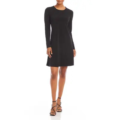 Karen Kane Long Sleeve Jersey Minidress in Black at Nordstrom, Size Large | Nordstrom