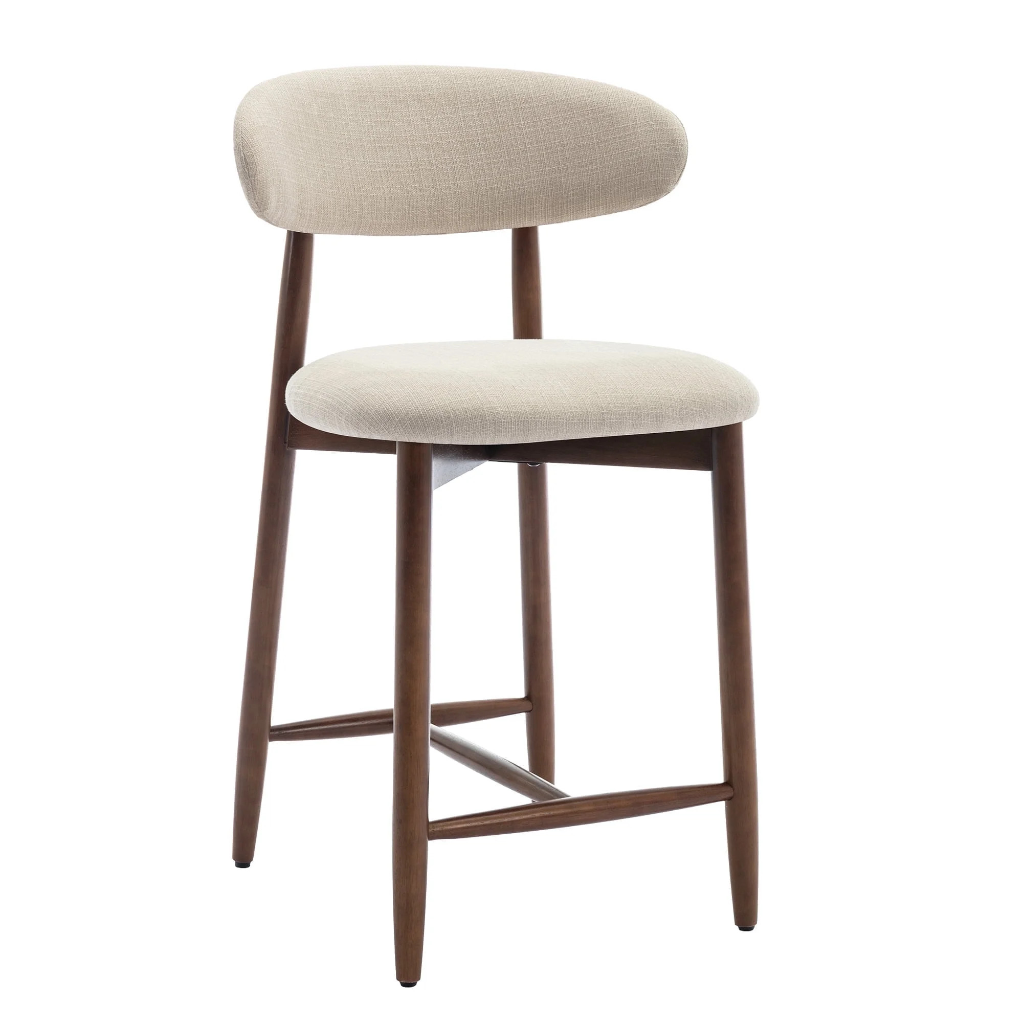 Upholstered Counter Height Stool—Ergonomic Back Support & Durable Wooden Base, Ideal for Kitche... | Walmart (US)