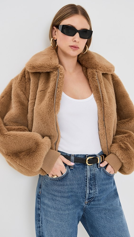 Good American Faux Fur Collared Coat | Shopbop | Shopbop