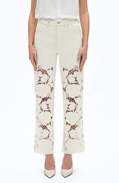 Bayeas Lace Straight Leg Jeans in Beige at Nordstrom, Size 32 | Nordstrom