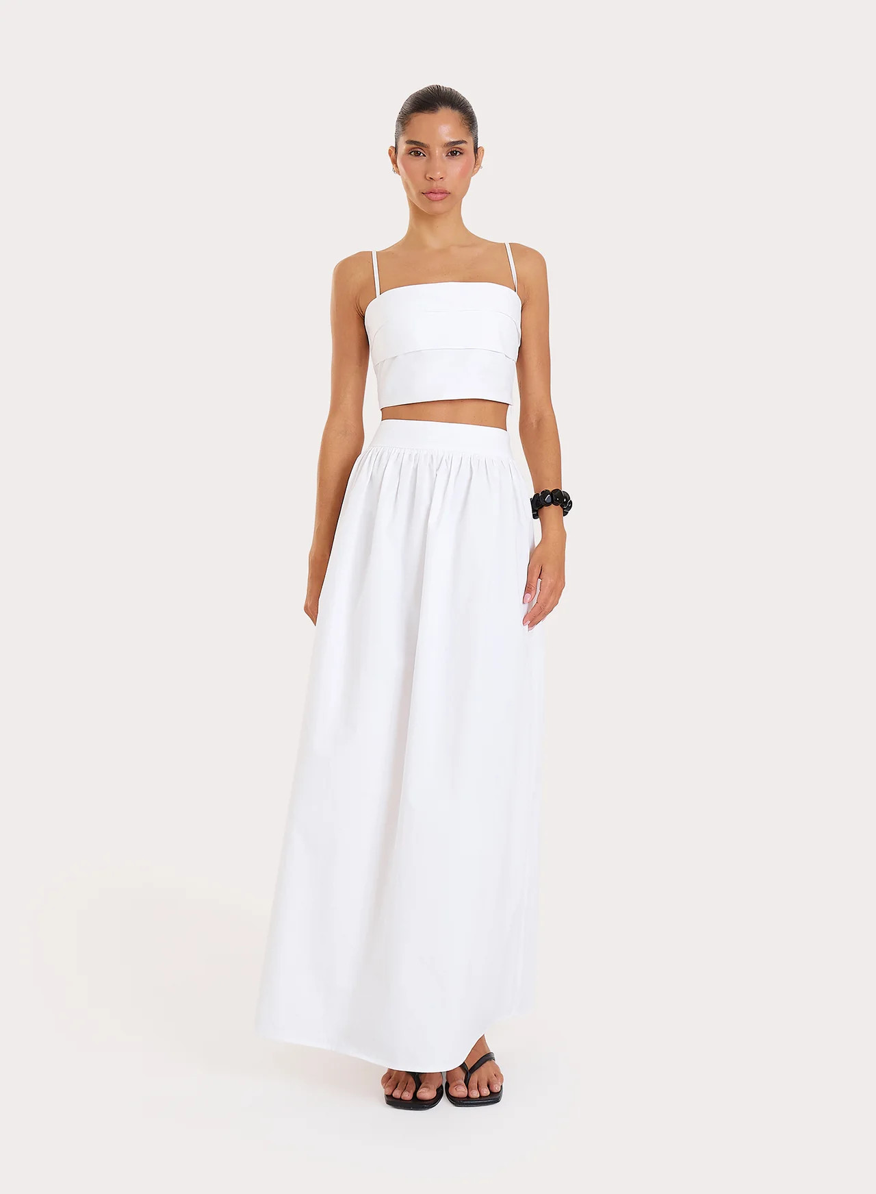 Women's White Cotton A-Line Maxi Skirt | Marina | 4th & Reckless | 4th & Reckless