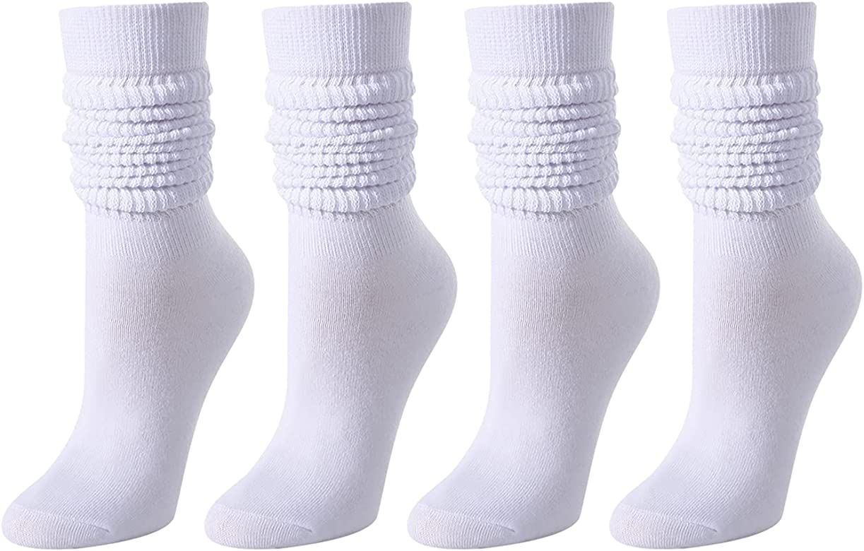 Zmart Slouchy Socks for Women Slouch Socks Women Scrunch Socks Women Scrunchie Socks 4-5 Pairs | Amazon (US)