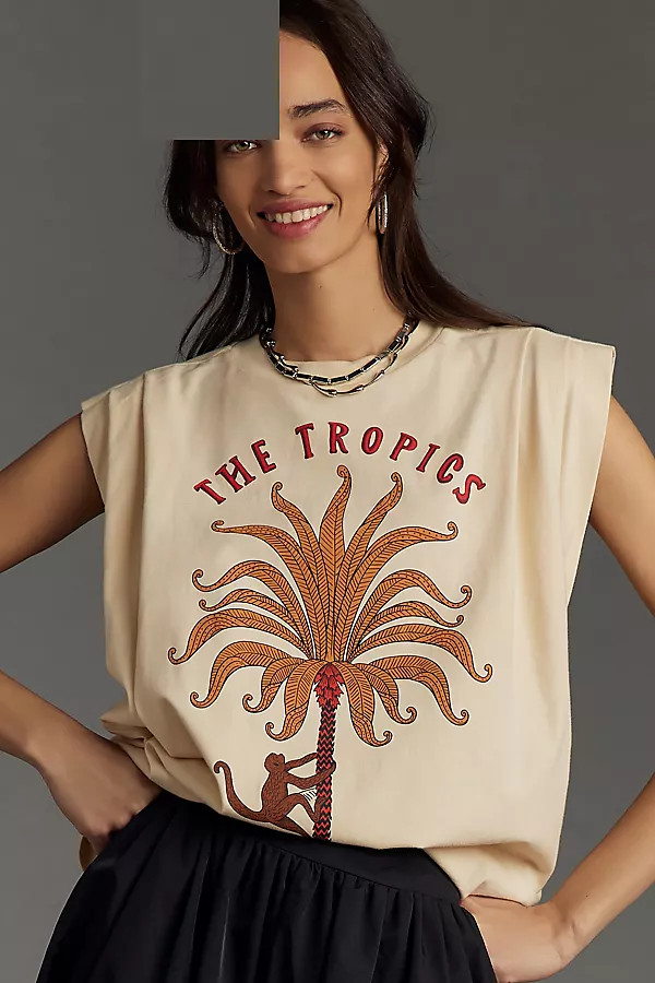 Farm Rio The Tropics Pleat Muscle Tee | Anthropologie (US)