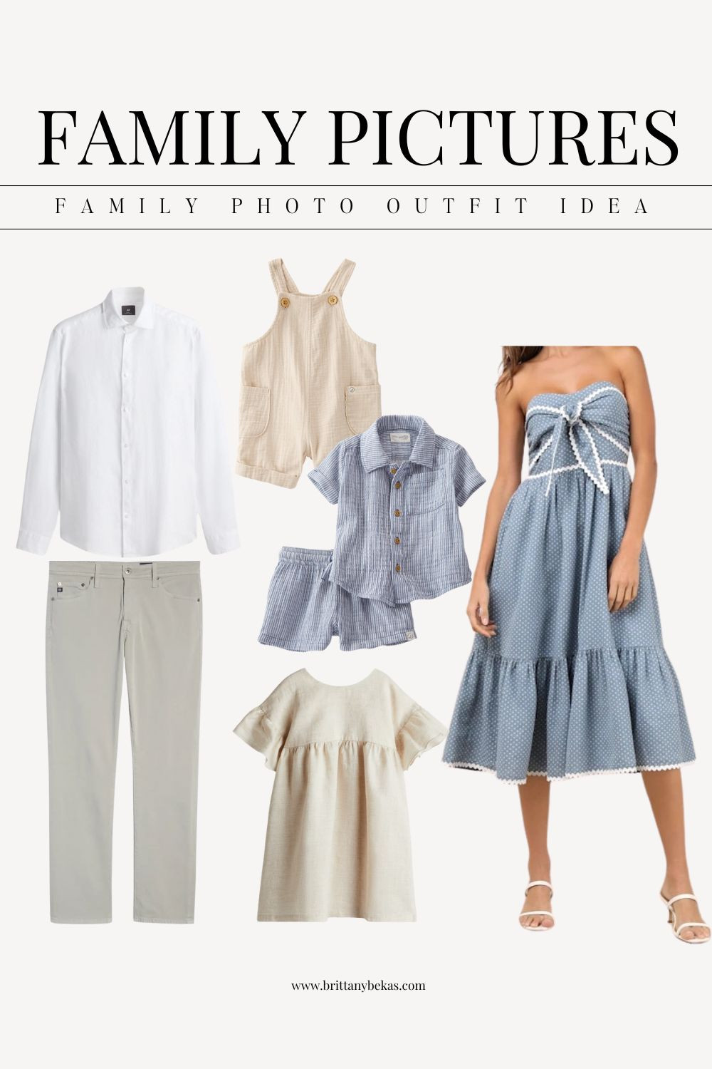 Obsessed with these family photo outfits for summer! ✨ Light linen looks + soft blues = the perfect combo for beach photos. This blue bow dress from Lulus is such a dream, paired with classic neutrals from H&M for the kids and a white linen shirt for dad. Effortless, timeless, and so easy to put together! 

#FamilyPhotoOutfits #BeachFamilyPhotos #SummerPhotoOutfits #WhatToWearFamilyPhotos #LinenLooks #LulusStyle #HMKids #BeachPhotoshoot #Lulus #linenshirt #toddlerboys #linengirlsdress #summeroutfits #vacationdress #NeutralPhotoOutfits 

 #LTKFindsUnder100 #LTKStyleTip #LTKFamily