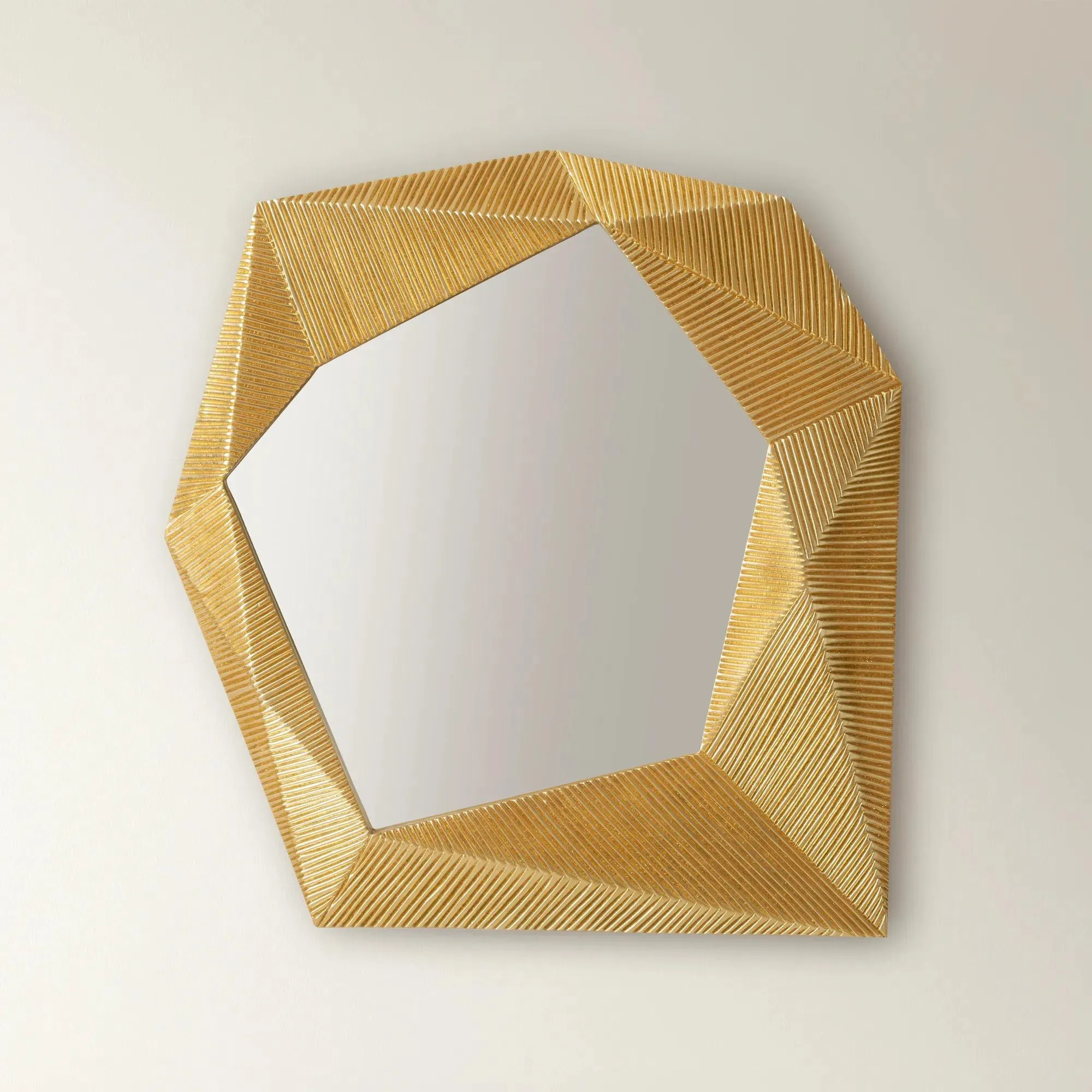 Nikki Chu - Faceted Mirror | Gold | Wall Mirrors | Z Gallerie | 31.5"W x 35.5"H | Steel MDF Glass | Z Gallerie