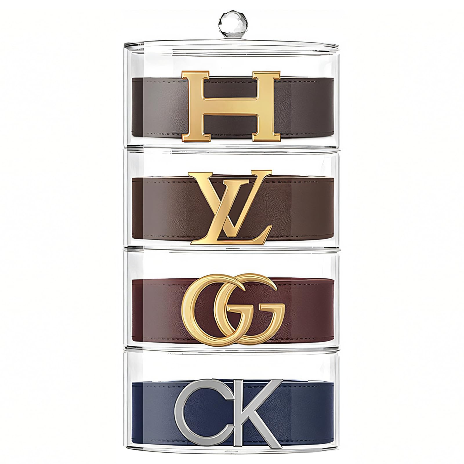 Acrylic Belt Organizer, 4-Layer Transparent Closet Accessories Organizer for Jewelry, Watches, Br... | Amazon (US)