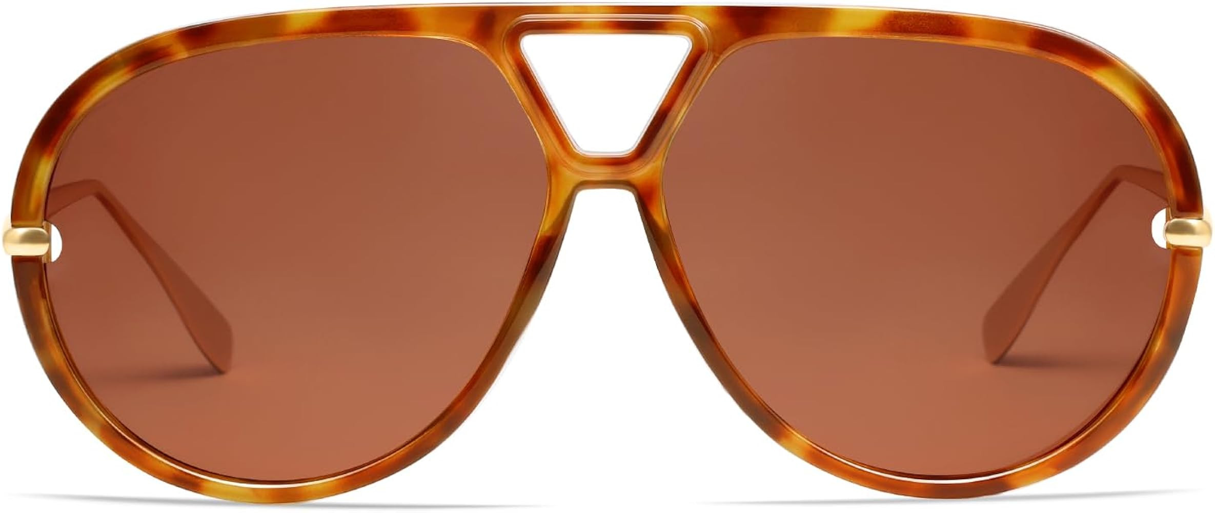 VANLINKER Trendy Polarized Aviator Sunglasses for Women Men Retro Oversized Round Sunglasses Vint... | Amazon (US)