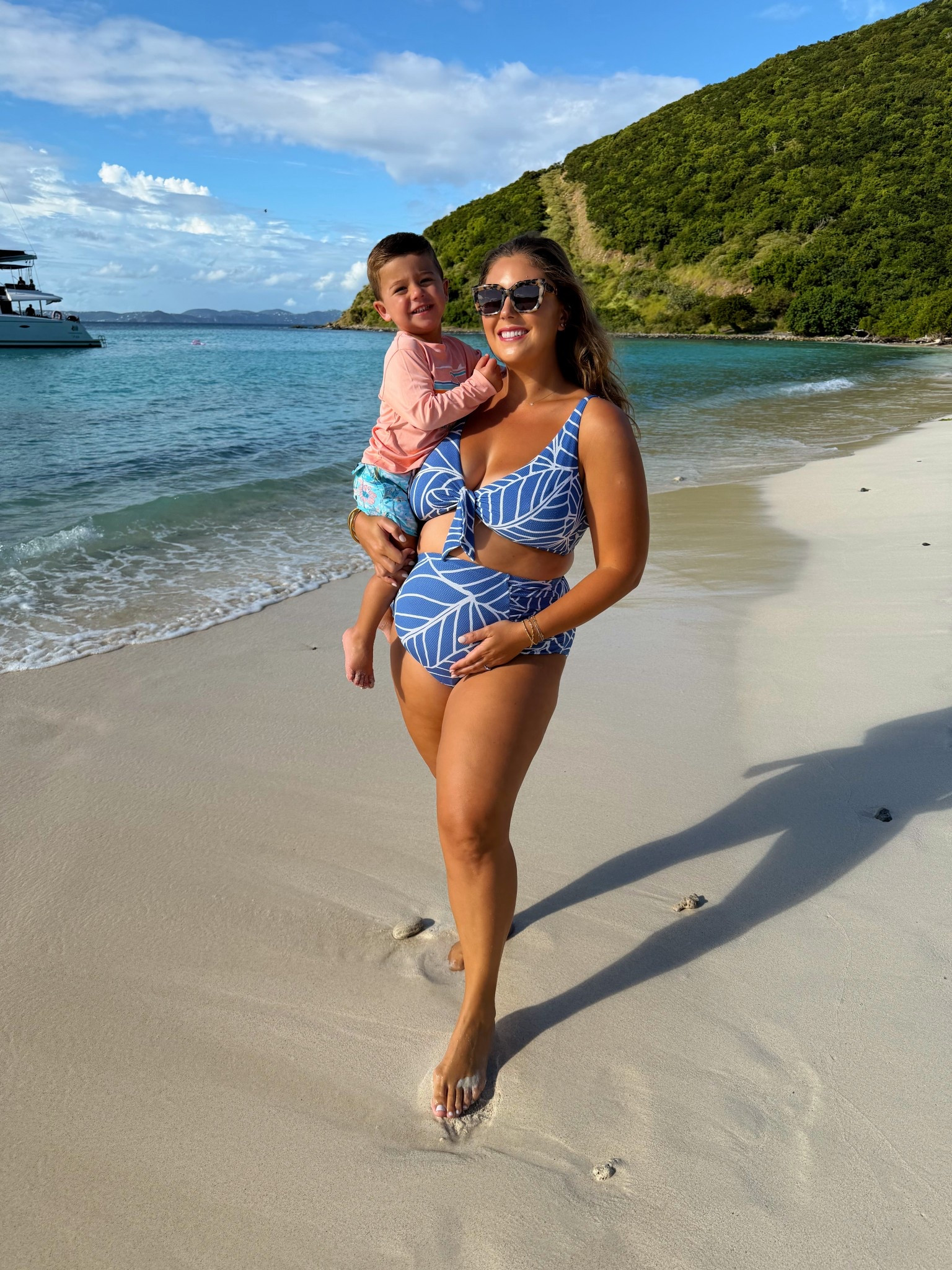 I wore this swimsuit pregnant with Conrad, holding Conrad on his first BVIs trip, and now with him and pregnant 🤰 sharing similar style swimsuits. 

#LTKBump #LTKPlusSize #LTKTravel