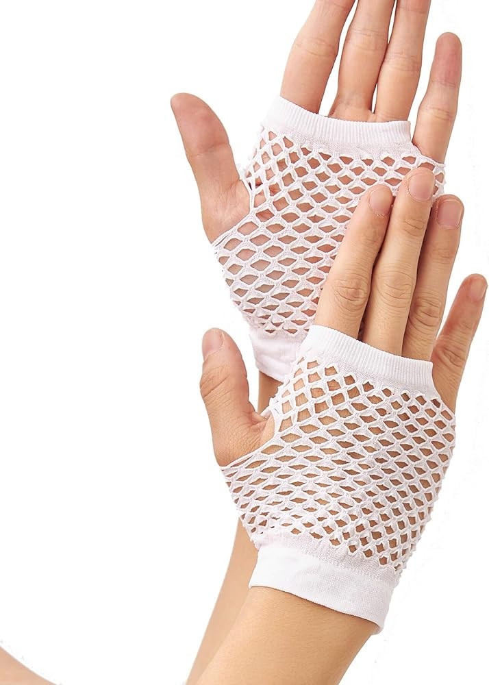 OTPEH fingerless fishnet gloves for women kids girls fish net arm sleeve 80s | Amazon (US)
