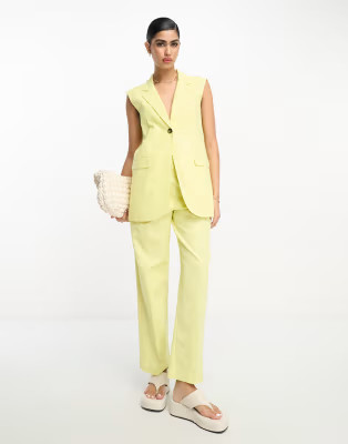 ASOS DESIGN Mix & Match suit with linen in lemon | ASOS (Global)
