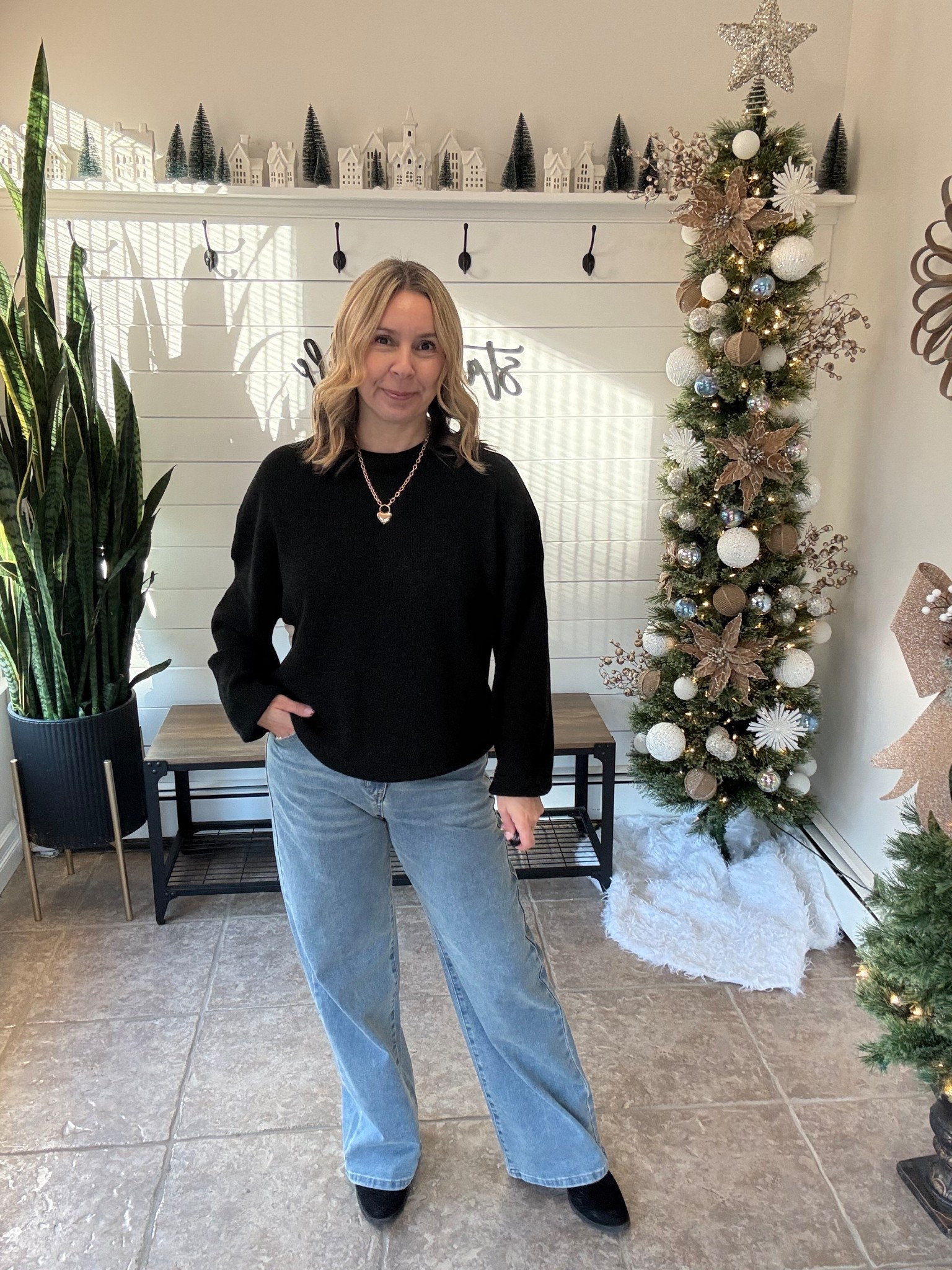 Winter outfit I’m wearing a medium in the jeans and sweater

#LTKOver40 #LTKootd #LTKFindsUnder50