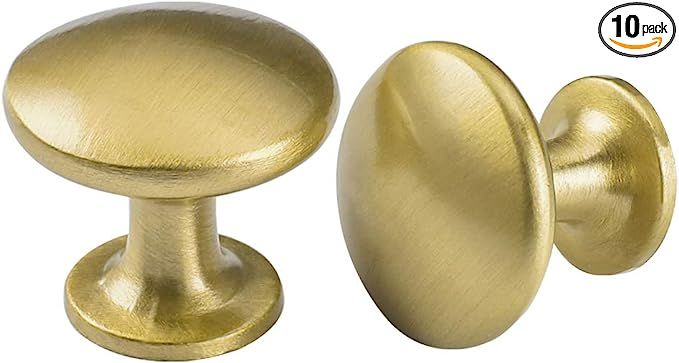 10Pack Gold Drawer Knobs Round Cabinet Knobs Brass - goldenwarm Solid Knobs Antique Kitchen Hardw... | Amazon (US)