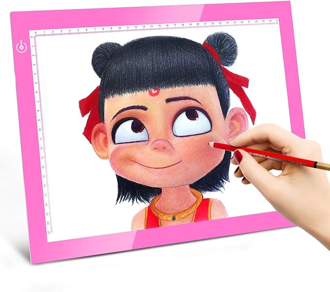 LitEnergy Portable A4 LED Copy Board Light Tracing Box, Pink Ultra-Thin Adjustable USB Power Artc... | Amazon (US)