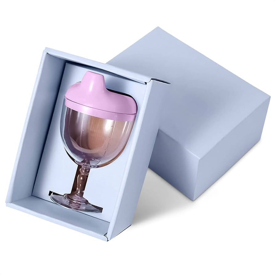 VIKROM Wine Glass with Straw – Champagne Wine Glass with Lid, Fancy Spill-Proof Goblet, Spill-R... | Amazon (US)