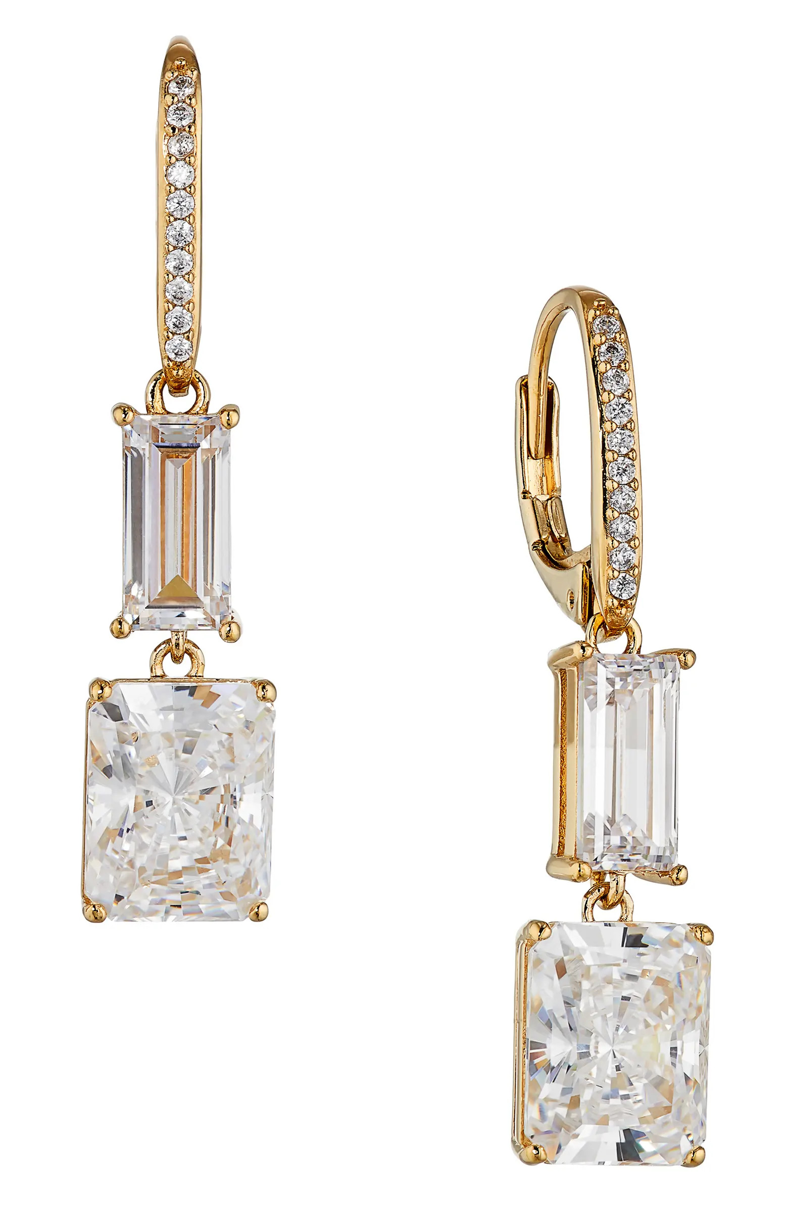 Double Drop Cubic Zirconia Earrings | Nordstrom