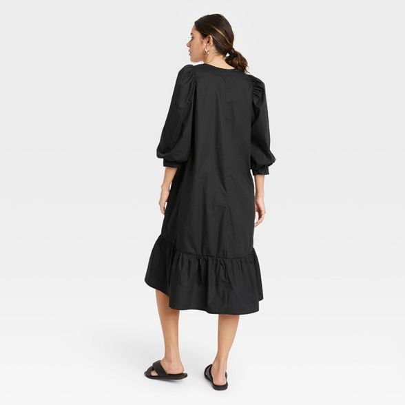 Women's Long Sleeve Ruffle Hem Dress - A New Day™ | Target