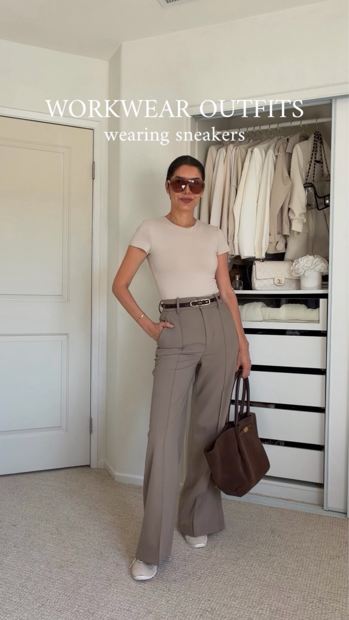 WORKWEAR OUTFITS 👟 Styling sneakers for the office

Yes, you can absolutely wear sneakers to the office and still look polished. I’m styling my Adidas Samba and Adidas Barreda sneakers for these workwear looks—I love both for the office because their sleek silhouettes pair so well with tailored trousers without making the outfit feel too casual.

I’m wearing @Zara  trousers size XS and @abercrombie bodysuit size XS, then adding my DeMellier brown suede tote bag for that elevated finishing touch. 🤎

These are the kind of comfortable business casual outfits I could wear all day.
@Zara 
➫ MY BODY MEASUREMENTS FOR YOUR REFERENCE
Bra: 32C (81 cm) | Waist: 26” (66 cm) | Hips: 38” (96.5 cm) | Height: 5’7” (170 cm)

workwear outfits with sneakers | office outfits with sneakers | Adidas Samba work outfit | Adidas Barreda outfit | sneakers with trousers | Zara workwear | Zara trousers | business casual sneakers | comfortable office outfits | DeMellier bag | Toteme suede bag | professional outfits for women | fashion over 40 | fashion over 50

#WorkwearOutfits #OfficeStyle #AdidasSamba #LTKStyle